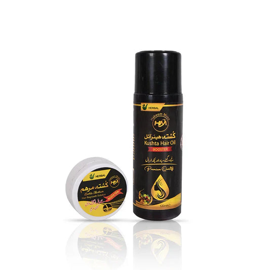 Kushtha Hair Oil bottle with cap on a white background